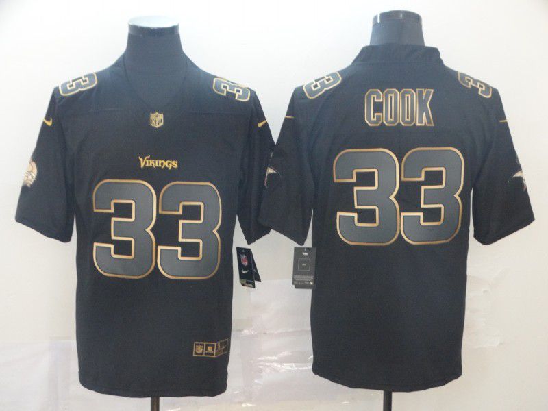 Men Minnesota Vikings #33 Cook Nike Vapor Limited Black Golden NFL Jerseys->youth nfl jersey->Youth Jersey
